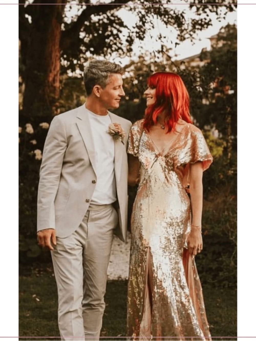 $6900 Temperley London Bardot Iridescent Sequin Embellished Runway Gown
